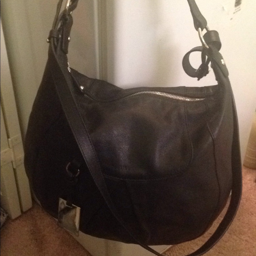 Like New Black Furla Crossover Hand Bag